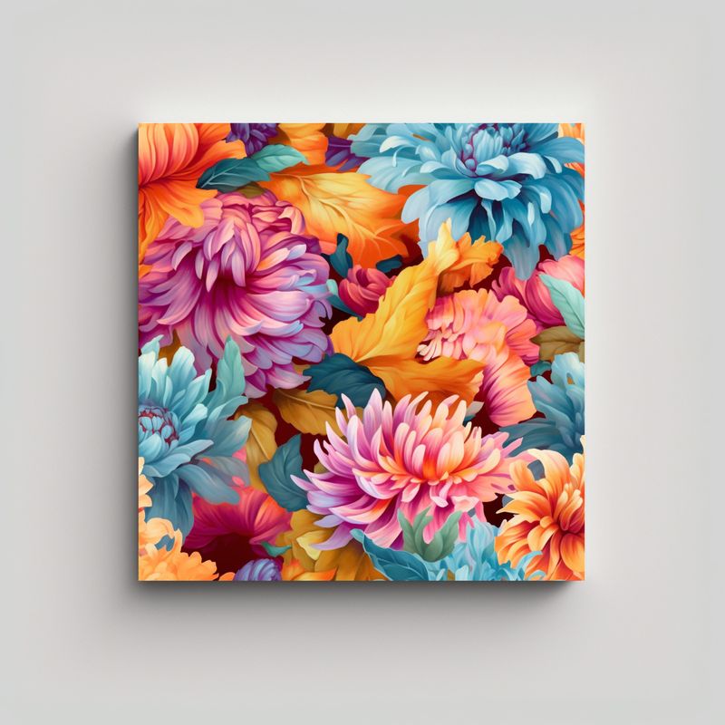 GENERICO - Cuadro Moderno De Flores Coloridas Para Decorar 60x60 Cm