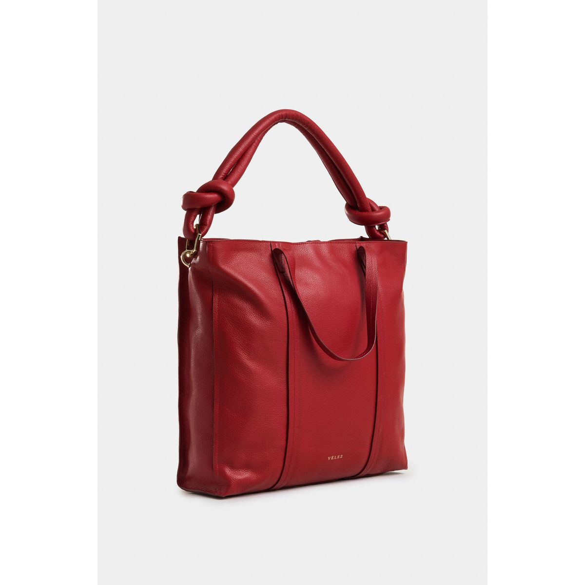 VELEZ - Vélez Cartera Bolso Geranio Cuero Mujer Cargadera Trenzada Rojo