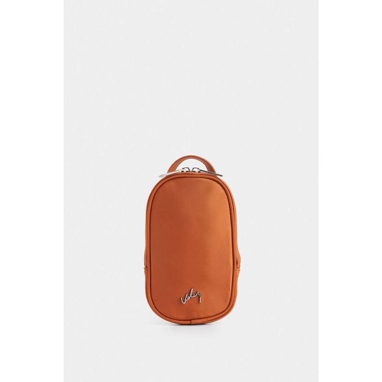 Velez Cartera Bandolera Elora Lona Mujer Manija Cuero Miel Ambar TALLA UNICA