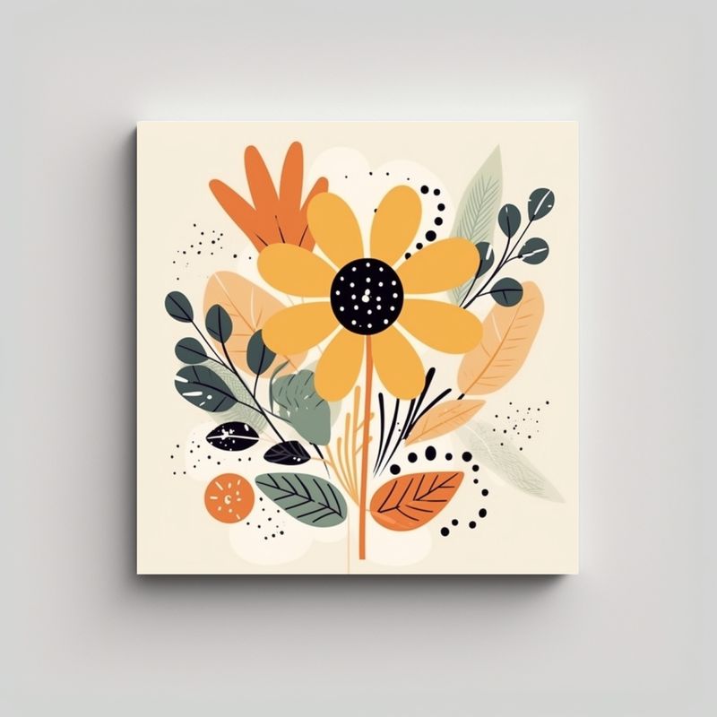 GENERICO - Composición Botánica: Movimiento Y Naturaleza 40x40 Cm