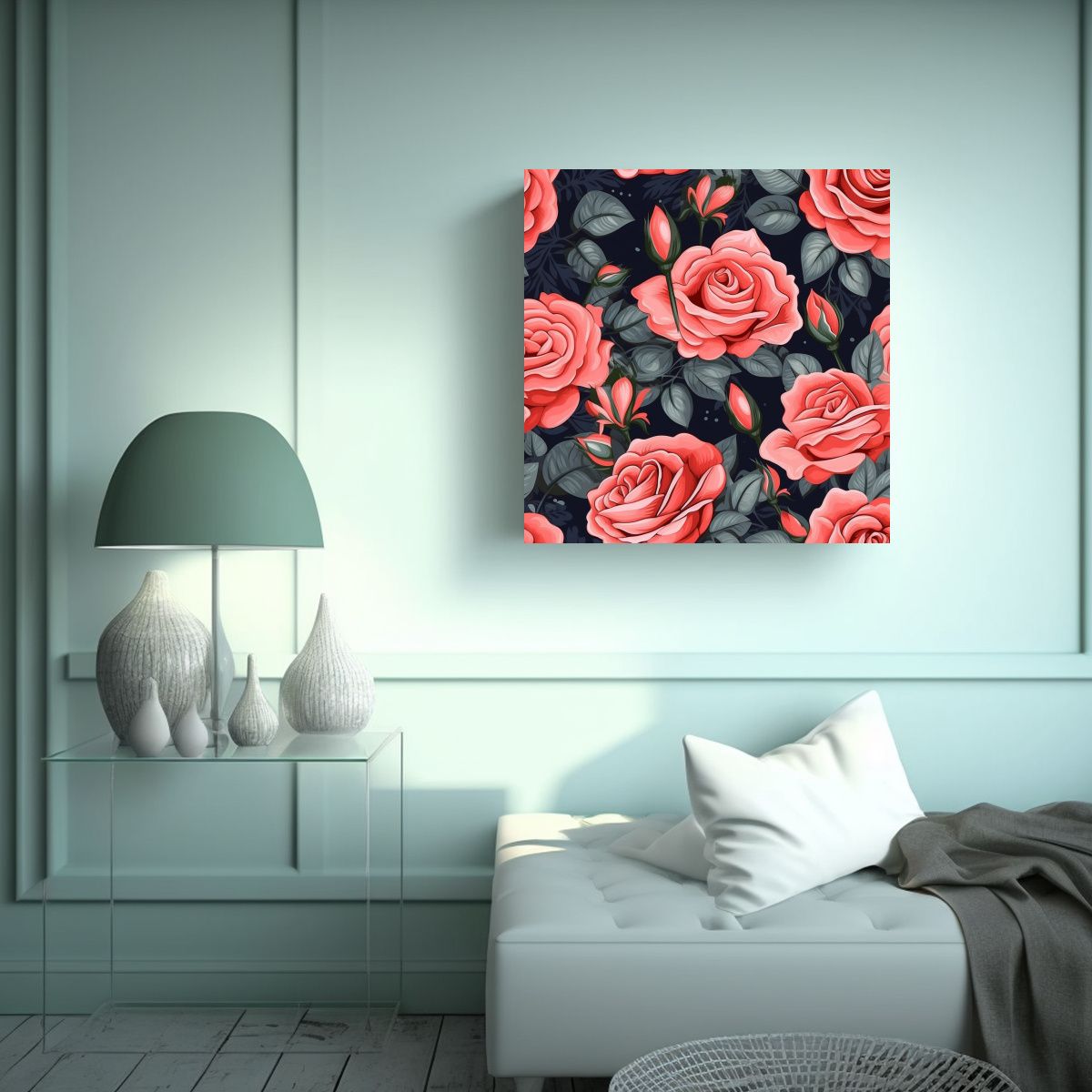 GENERICO - Cuadro Decorativo De Rosas: Equilibrio Visual 50x50 Cm