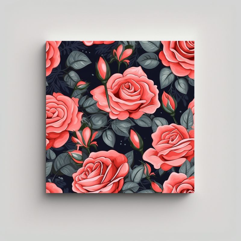 GENERICO - Cuadro Decorativo De Rosas: Equilibrio Visual 40x40 Cm