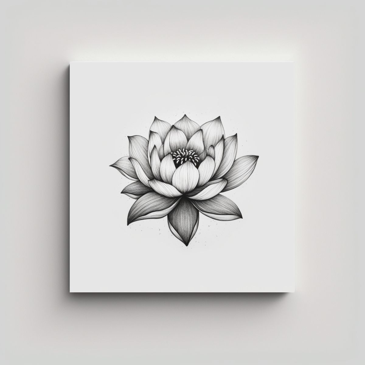 GENERICO - Resistente Lienzo De Tela Lotus Negro Estilo 50x50 Cm