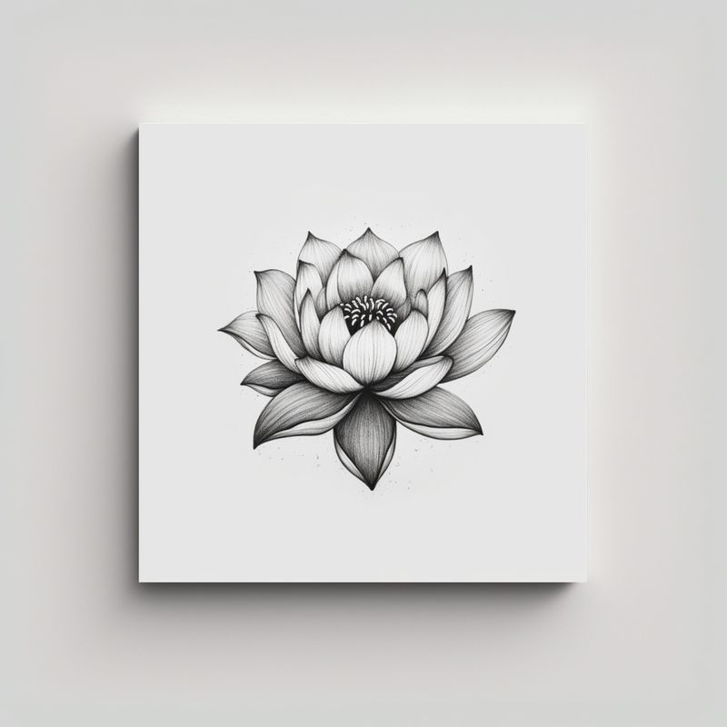 GENERICO - Resistente Lienzo De Tela Lotus Negro Estilo 40x40 Cm