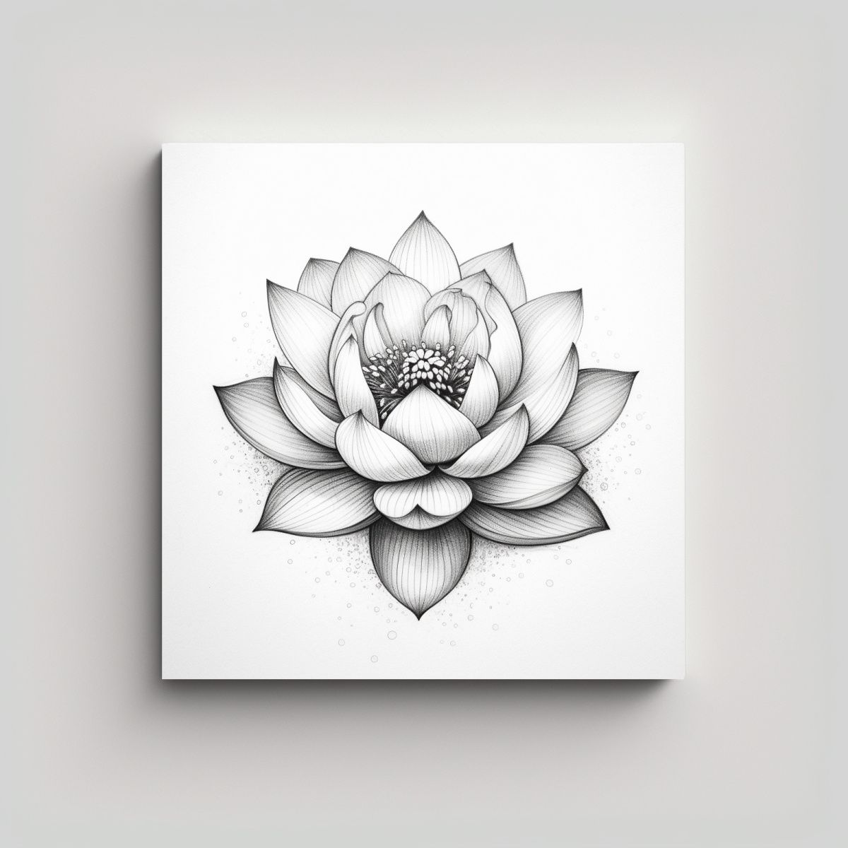 GENERICO - Arte De Tatuaje En Lienzo, Flor De Loto Calidos 50x50 Cm