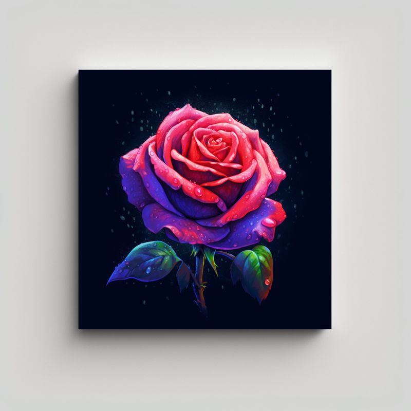 GENERICO - Pintura Mural Adorable Icono Vivo De Rosa 70x70 Cm