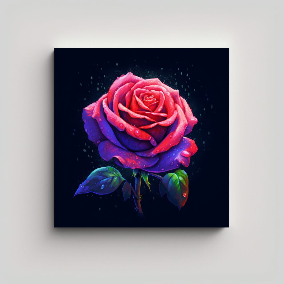 GENERICO - Pintura Mural Adorable Icono Vivo De Rosa 60x60 Cm