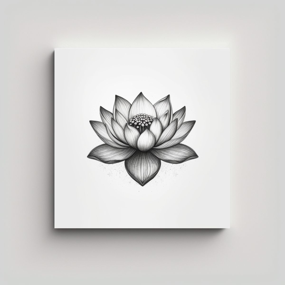 GENERICO - Lienzo Resistente De Tatuaje De Flor De Loto En 90x90 Cm