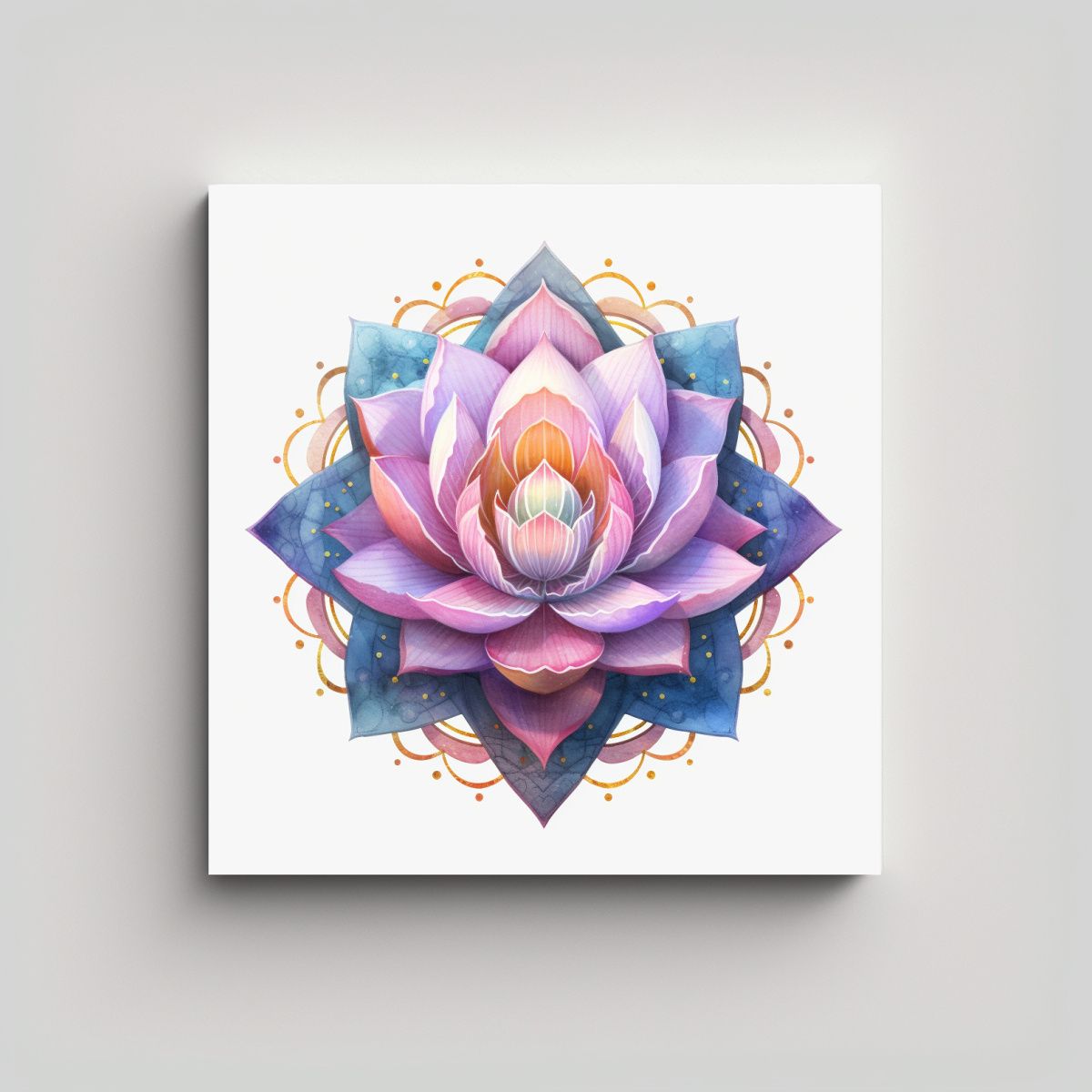 GENERICO - Arte Cocina Aquarela Loto Realista Estilo 90x90 Cm