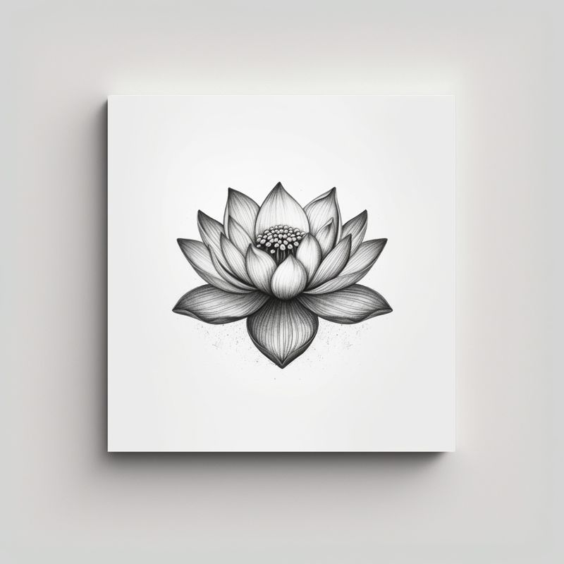 GENERICO - Lienzo Resistente De Tatuaje De Flor De Loto En 30x30 Cm