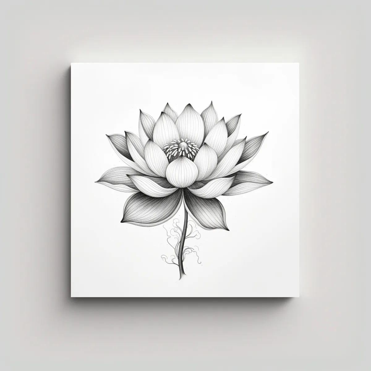 GENERICO - Bastidor De Tela Arte Lotus Negro En Estilo 70x70 Cm