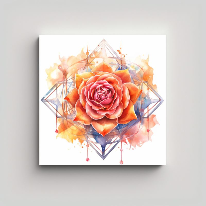 GENERICO - Lienzo Abstracto Simétrico De Rosa Mágica 80x80 Cm