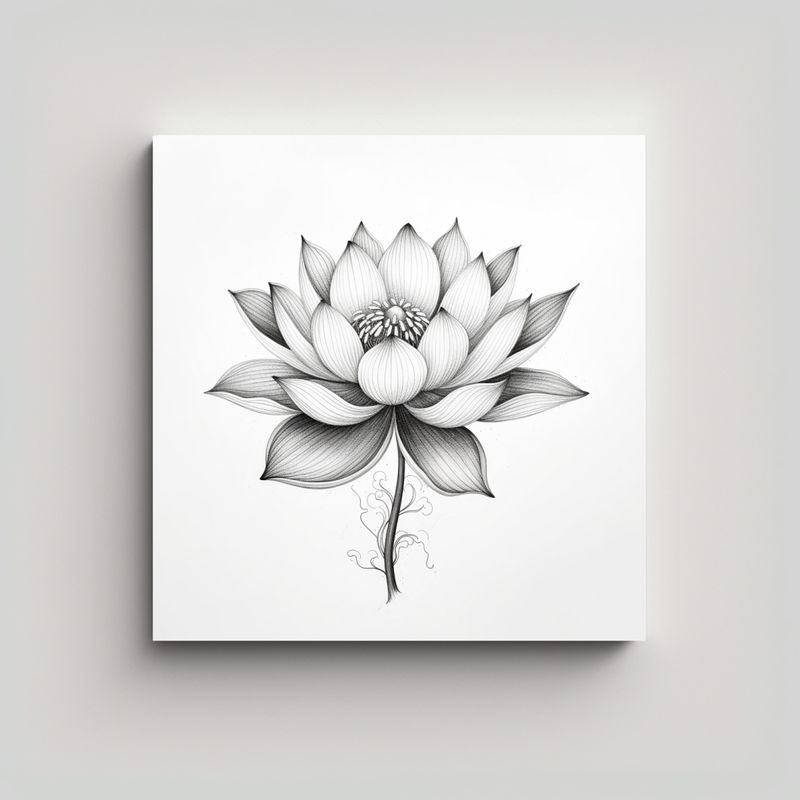 GENERICO - Bastidor De Tela Arte Lotus Negro En Estilo 40x40 Cm