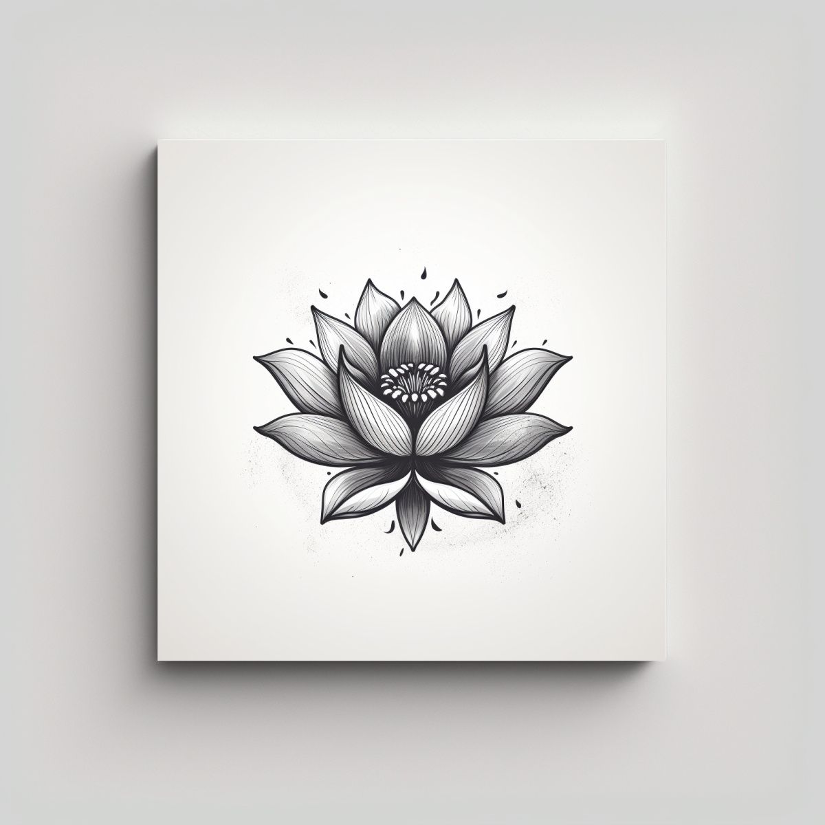 GENERICO - Arte Moderno Figuras Tinta Dibujo Loto Flor 70x70 Cm