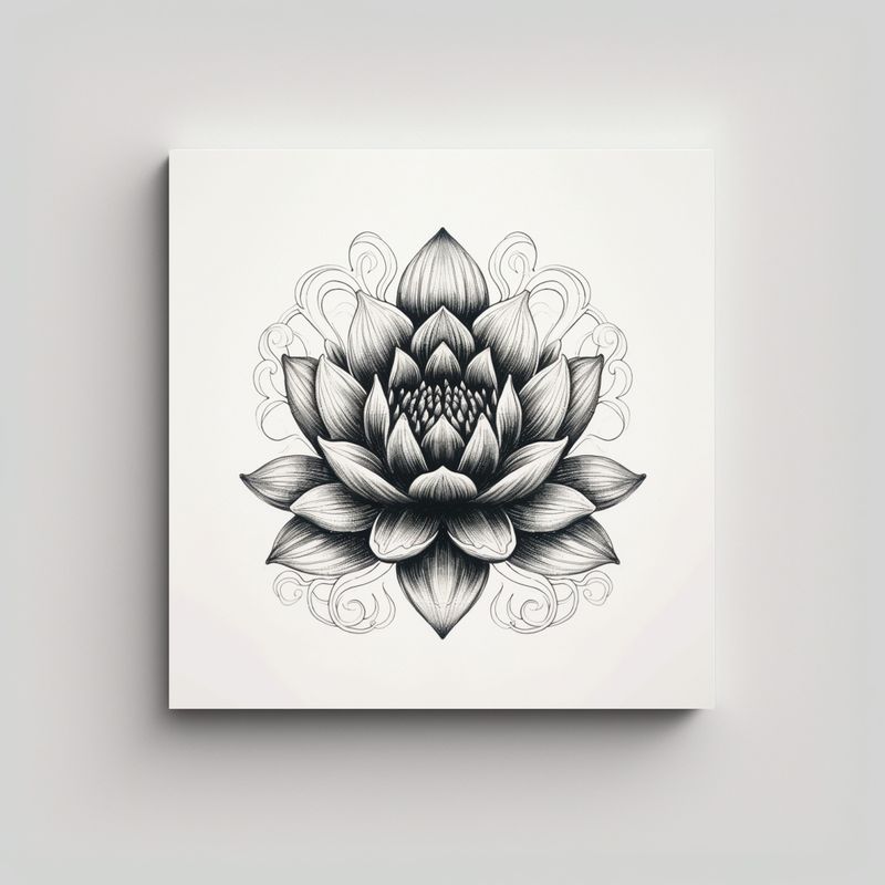 GENERICO - Tela Bastidor Concepto Espacio Flor De Loto 40x40 Cm