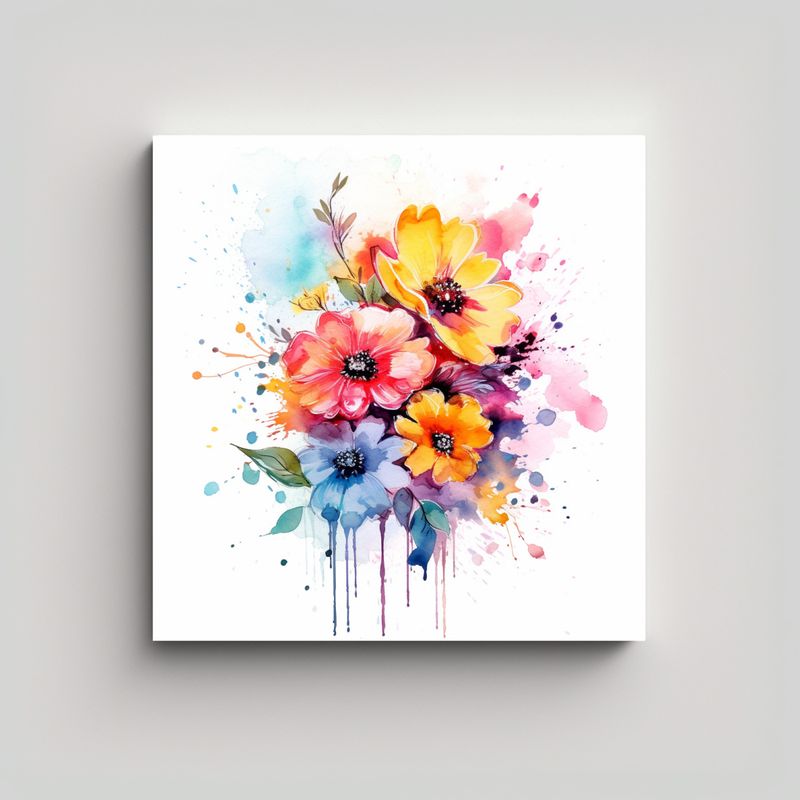 GENERICO - Cuadros Decorativos De Flores Vibrantes En Estilo 30x30 Cm