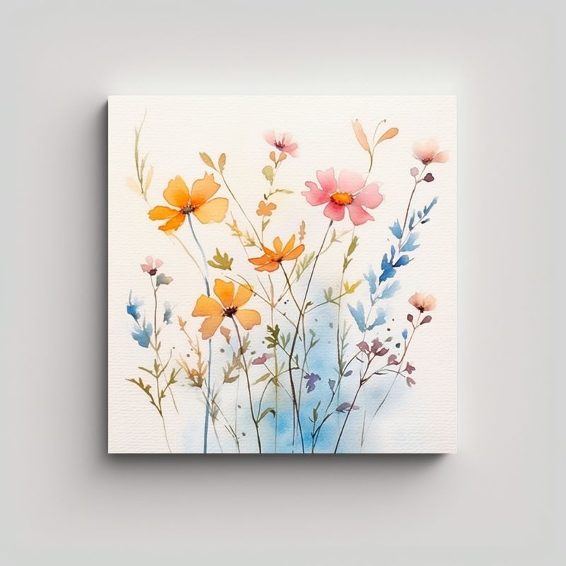 GENERICO - Cuadros Decorativos Minimalistas Con Flores 30x30 Cm