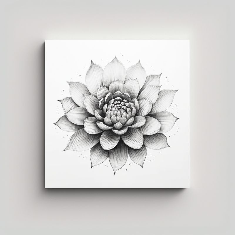 GENERICO - Lienzo Creativo Tinta Visual Flor De Loto Estilo 40x40 Cm
