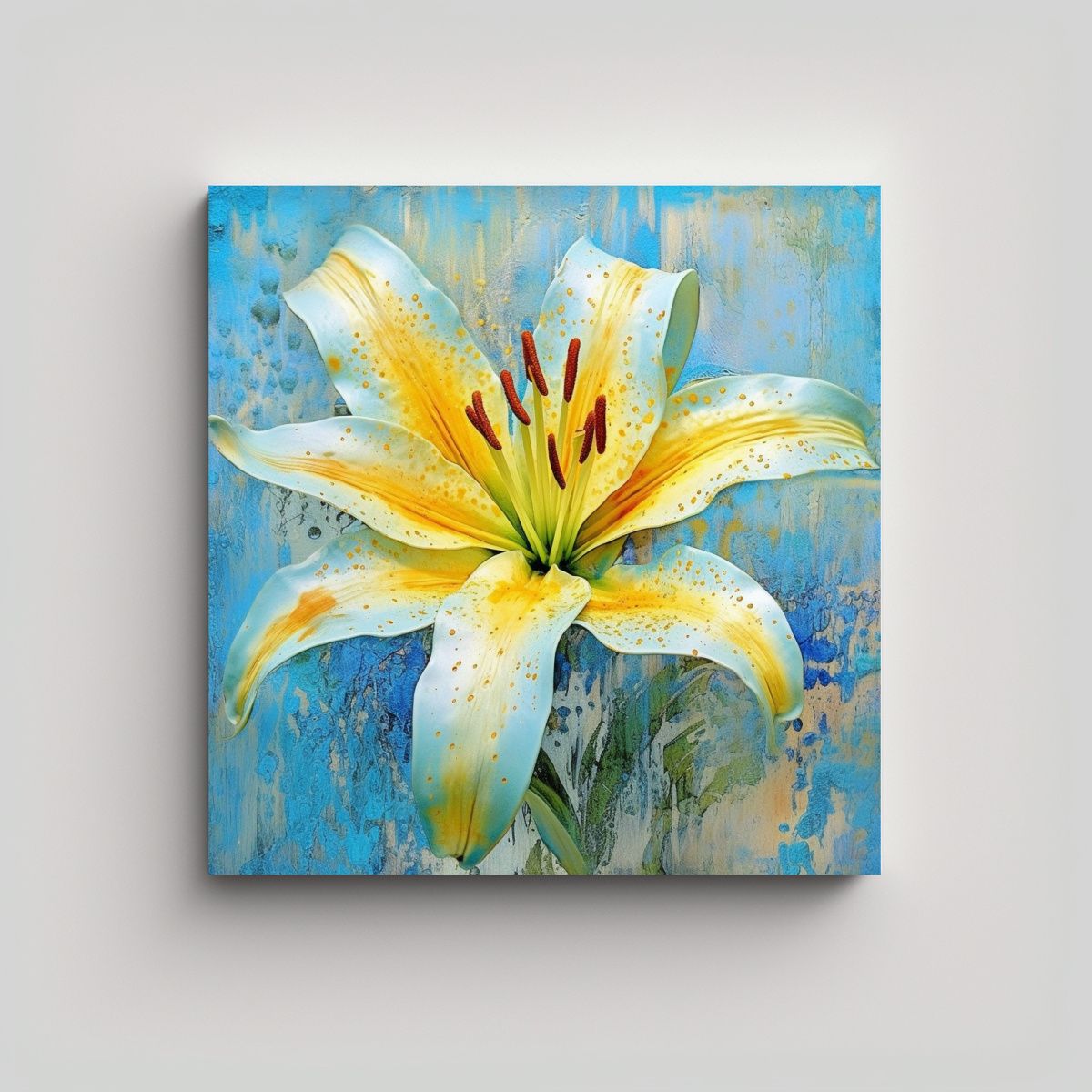 GENERICO - Lienzo Estilo Galeria: Lily Colorido Con Pigmento 80x80 Cm