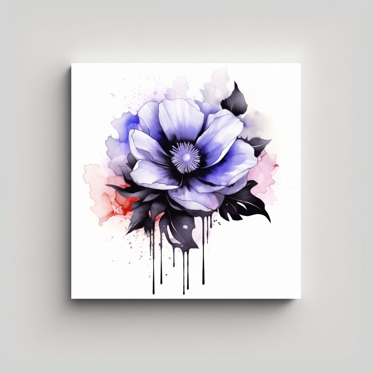 GENERICO - Abstracción Luminosa Tela En Bastidor Arte Negro 70x70 Cm