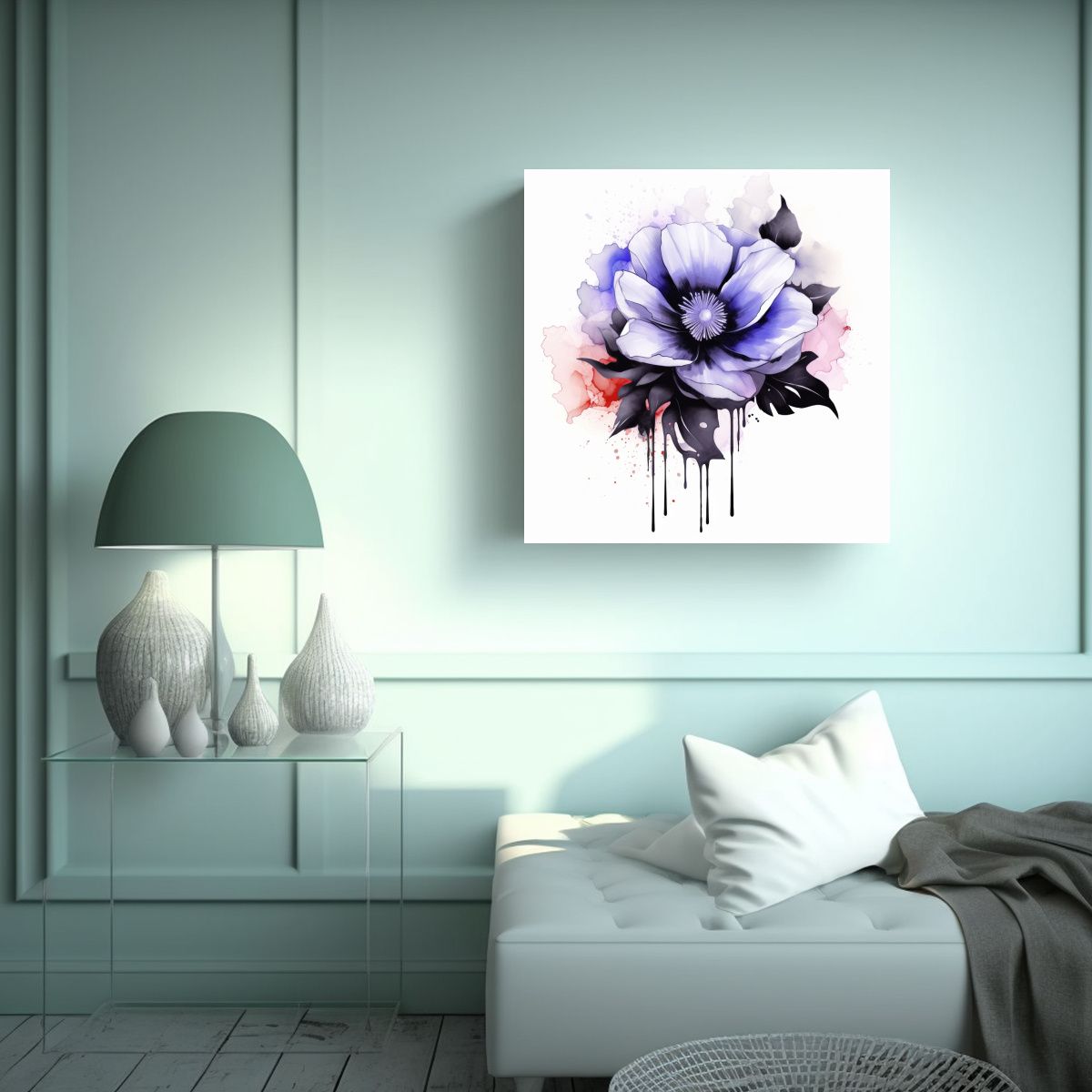 GENERICO - Abstracción Luminosa Tela En Bastidor Arte Negro 70x70 Cm