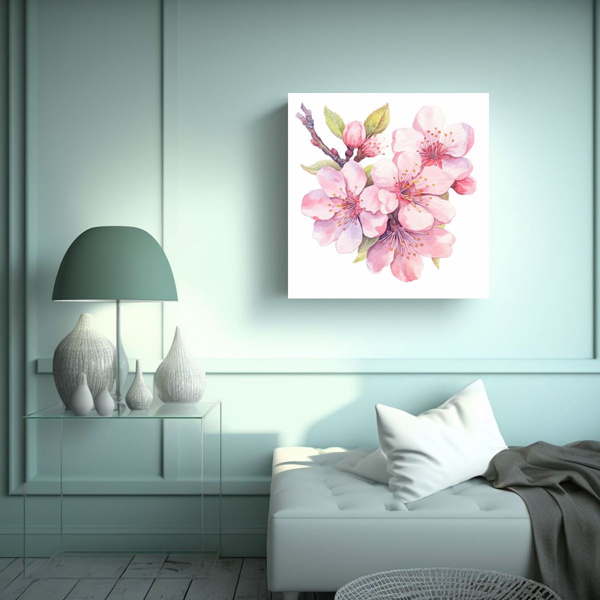 GENERICO - Pintura Juvenil Cherry Blossom Acuarela Pastel 50x50 Cm