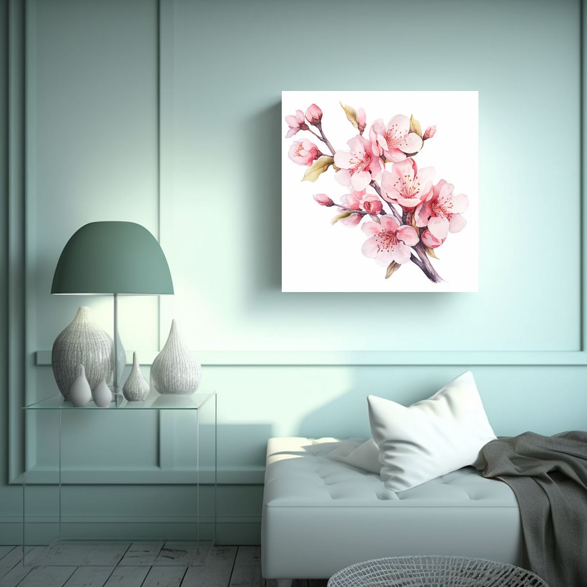 GENERICO - Bonito Arte De Pared Con Calidos Cherry Blossom 50x50 Cm