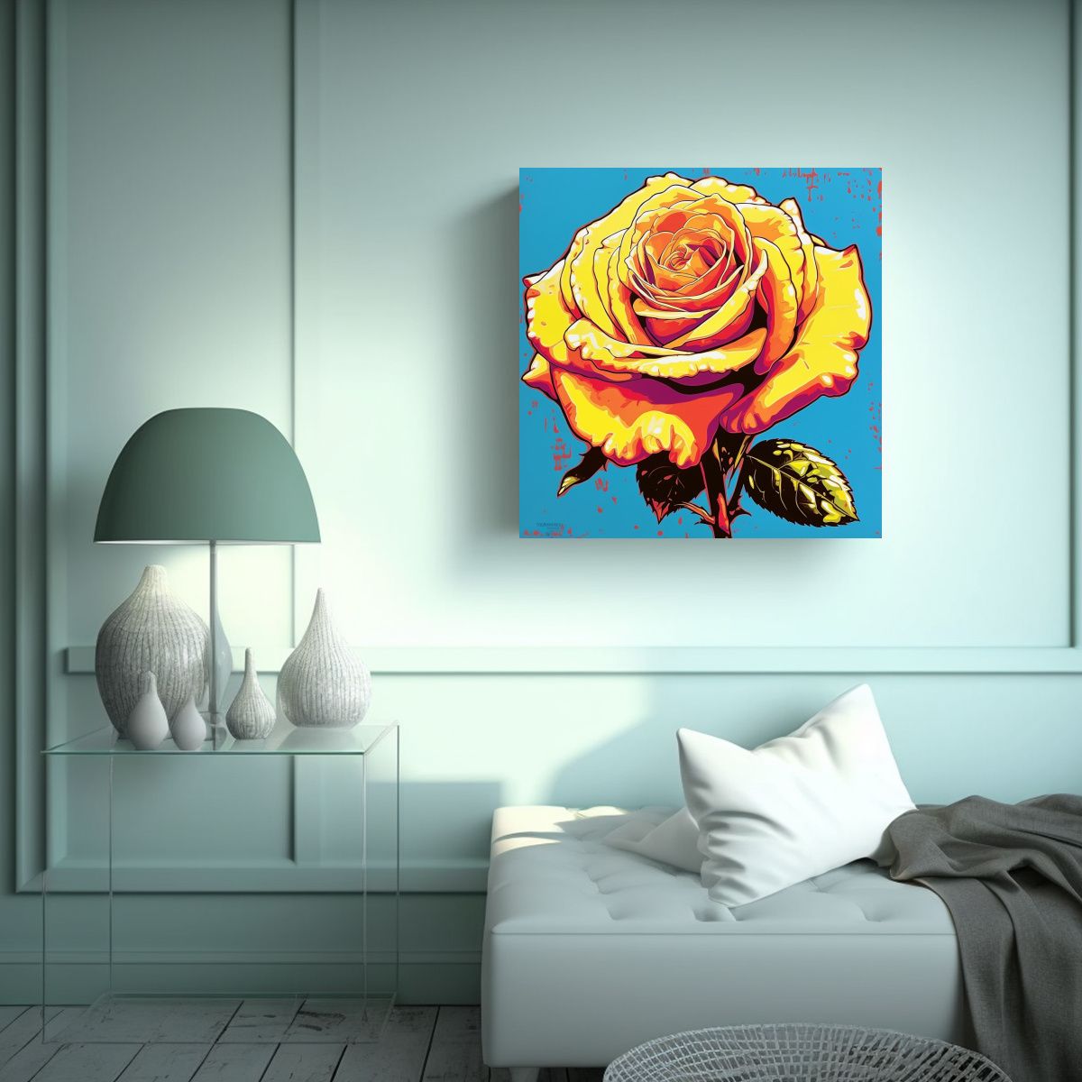 GENERICO - Pintura Estilo Pop Art Rosa Calidez Abstracción 80x80 Cm