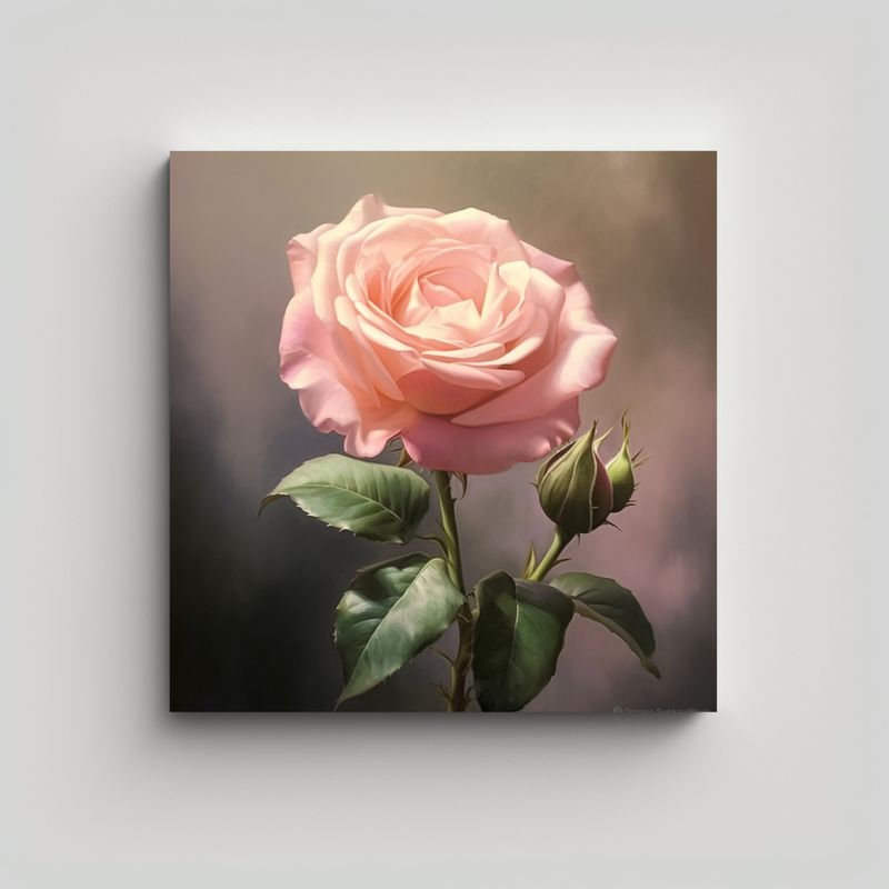 GENERICO - Fantasía Rosa Lienzo Óleo Patrón Intenso Arte 80x80 Cm