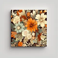 GENERICO - Floral Vintage Elegante Motivo De Flores Envuelto 90x90 Cm