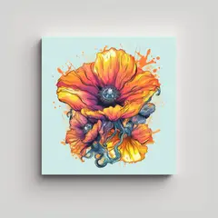 GENERICO - Detalle Intrincado Tela En Bastidor Ilustración 30x30 Cm