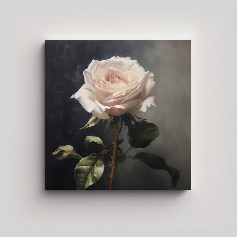 GENERICO - Lienzo De Rosa Aceite Natural Arte Decorativo 50x50 Cm