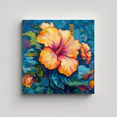 GENERICO - Cocina Arte Vintage Estilo Van Gogh Hibiscus 50x50 Cm
