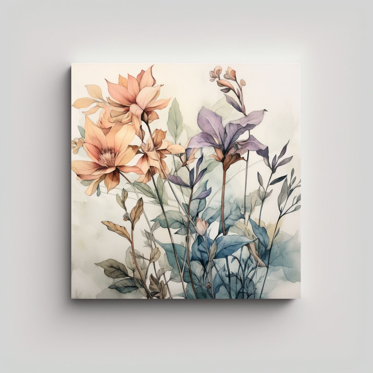 GENERICO - Cuadro Decorativo Estético Queiroz - Flores 80x80 Cm.