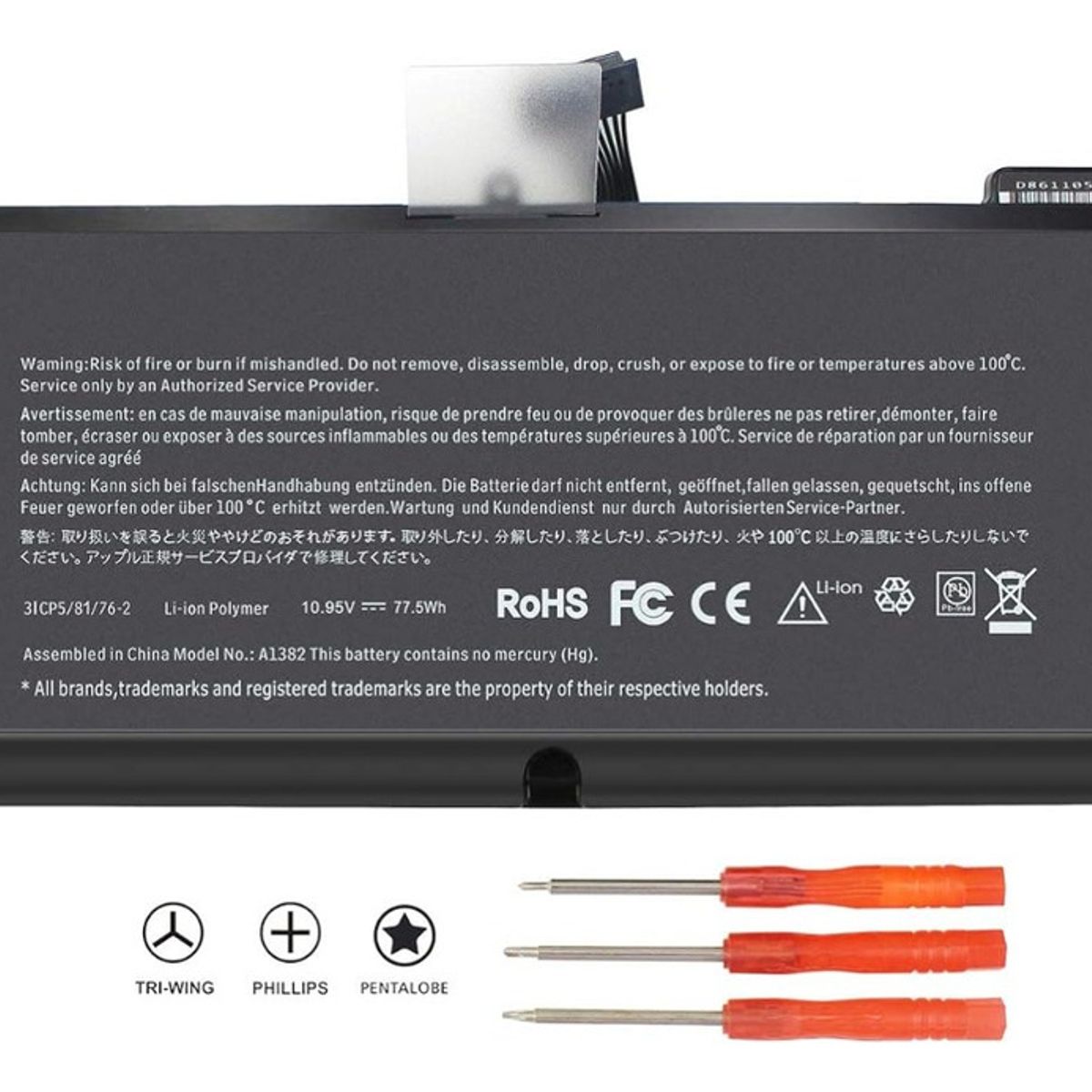 GENERICO - Bateria A1382 Para Macbook Pro 154  A1286 Nueva