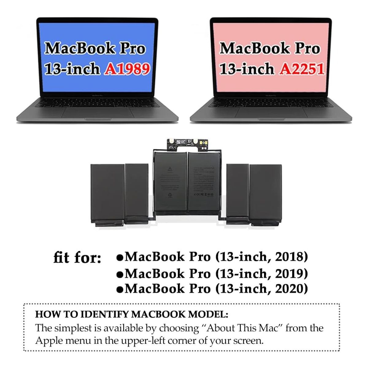 GENERICO - Bateria A1964 Para Macbook Pro 13 Touchbar A1989