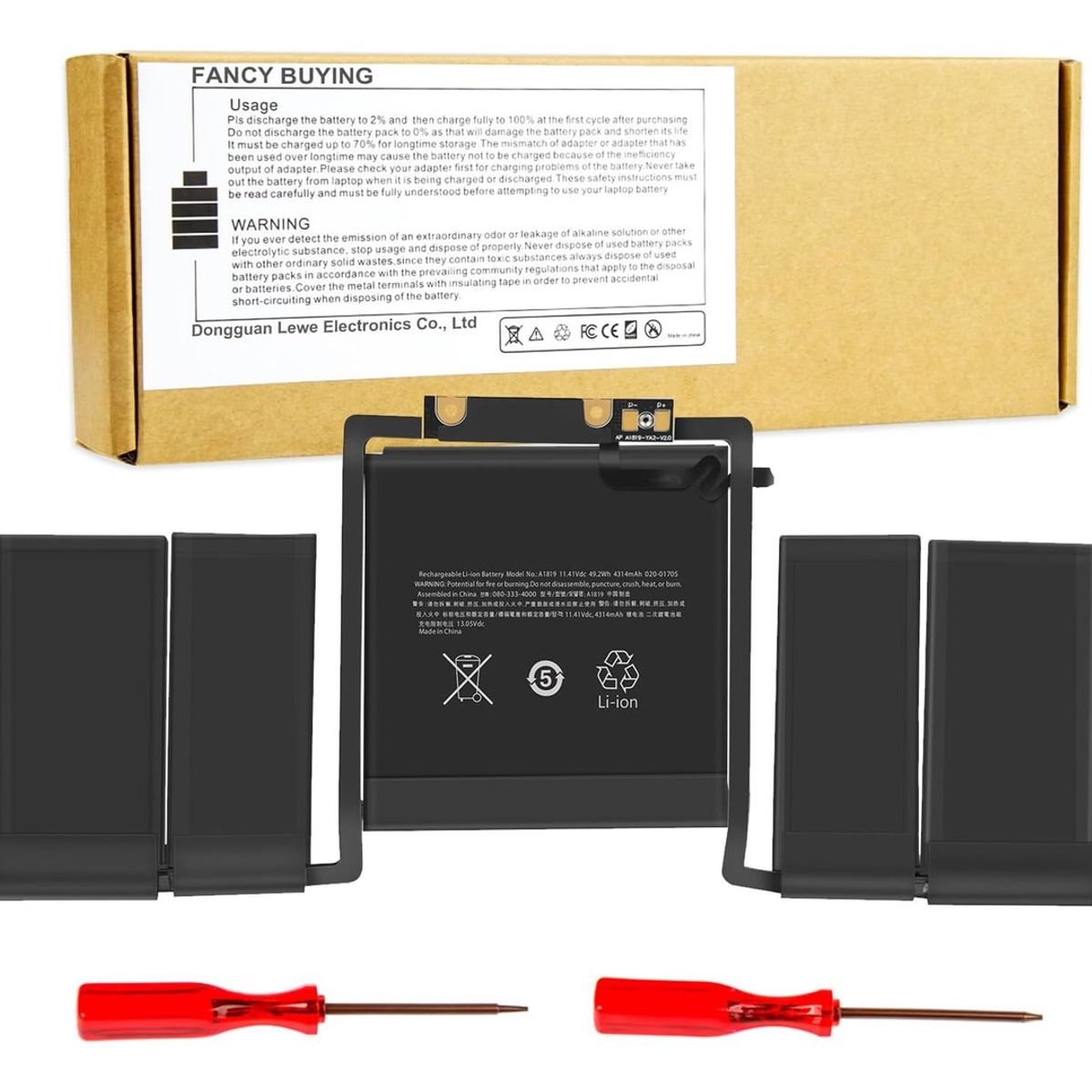 GENERICO - Batería Nueva A1819 + Kit Herram Para Macbook Pro 13 A1706