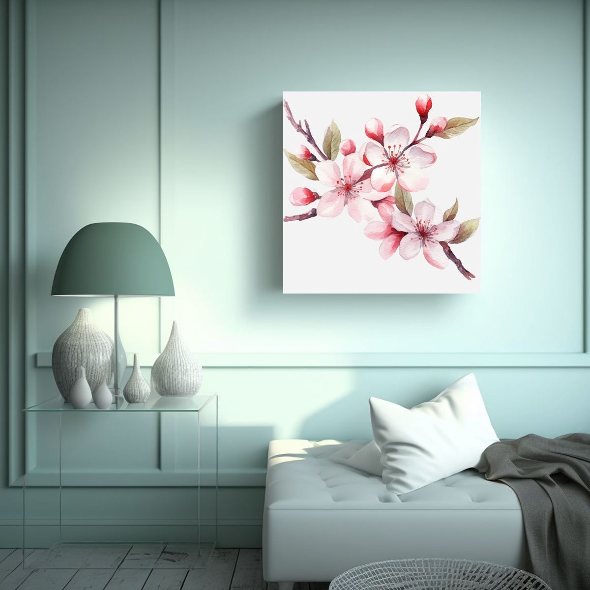 GENERICO - Pintura Decorativa Galeria Estilo Canva Cherry 40x40 Cm