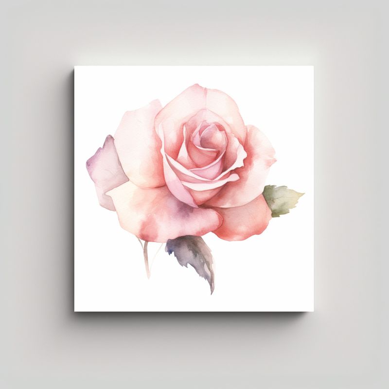 GENERICO - Cuadro Vintage Estrellados Acuarela Rosa Rubor 80x80 Cm