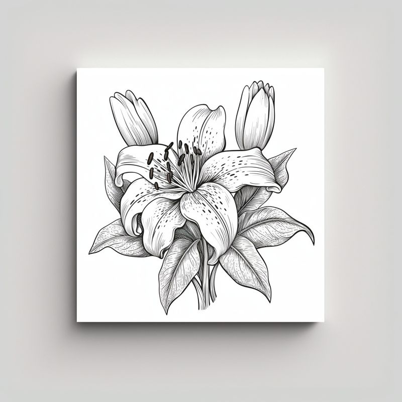 GENERICO - Cuadro Calidos Belleza Natural Flor Lirio 40x40 Cm