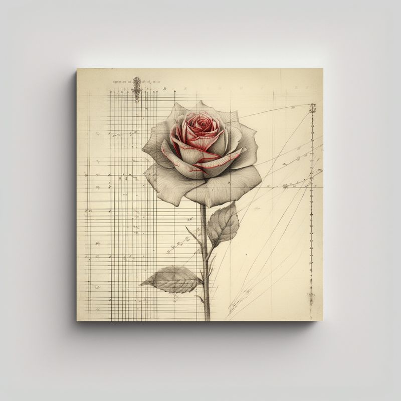 GENERICO - Durable Lienzo De Tela Con Dibujo De Rosa En 40x40 Cm