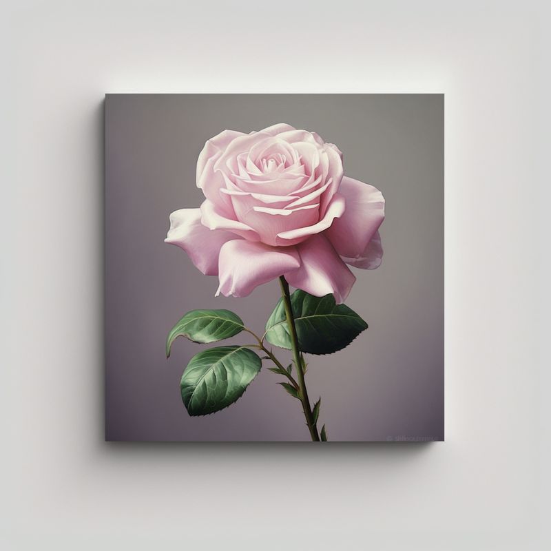 GENERICO - Pintura Realista Rosa Simple Composición 90x90 Cm