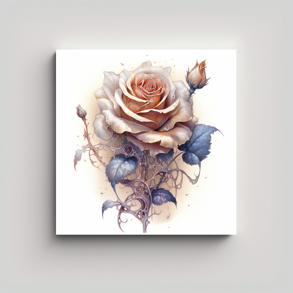 GENERICO - Arte Metafísico Rosa Detallada Ilustración 30x30 Cm