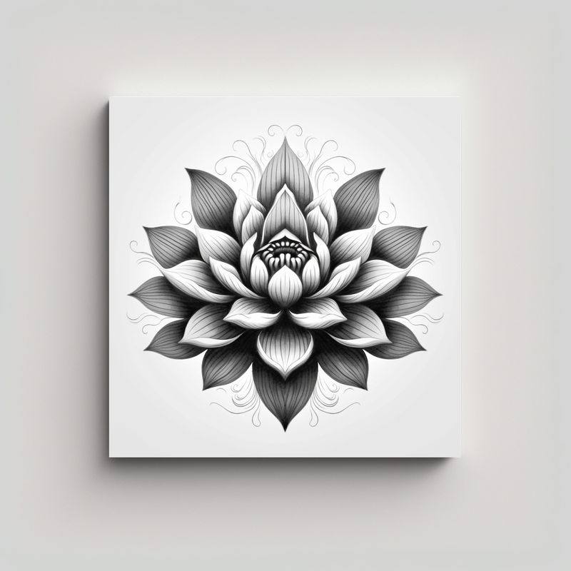 GENERICO - Loto Mandala Colores Vibrantes Arte Decorativo 50x50 Cm