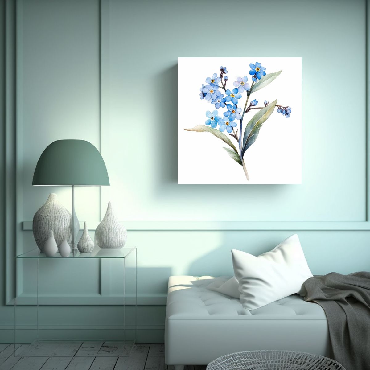 GENERICO - Arte Sublimado En Tela Refinada ForgetMeNot 50x50 Cm