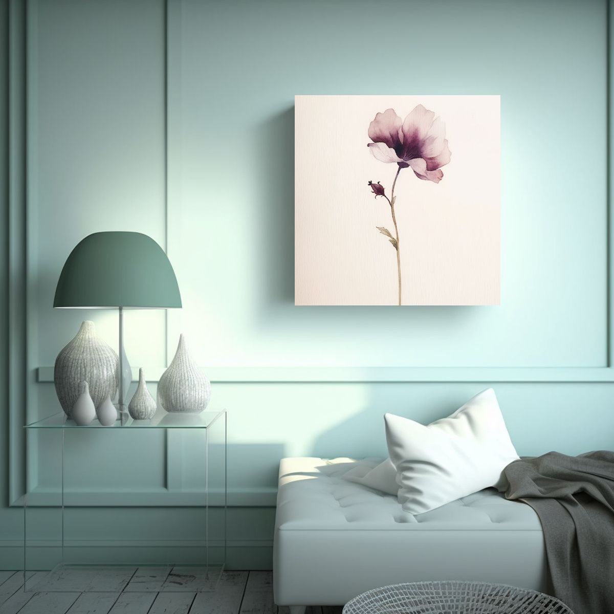 GENERICO - Inspiración De Riqueza Canva Floral Acuarela 90x90 Cm