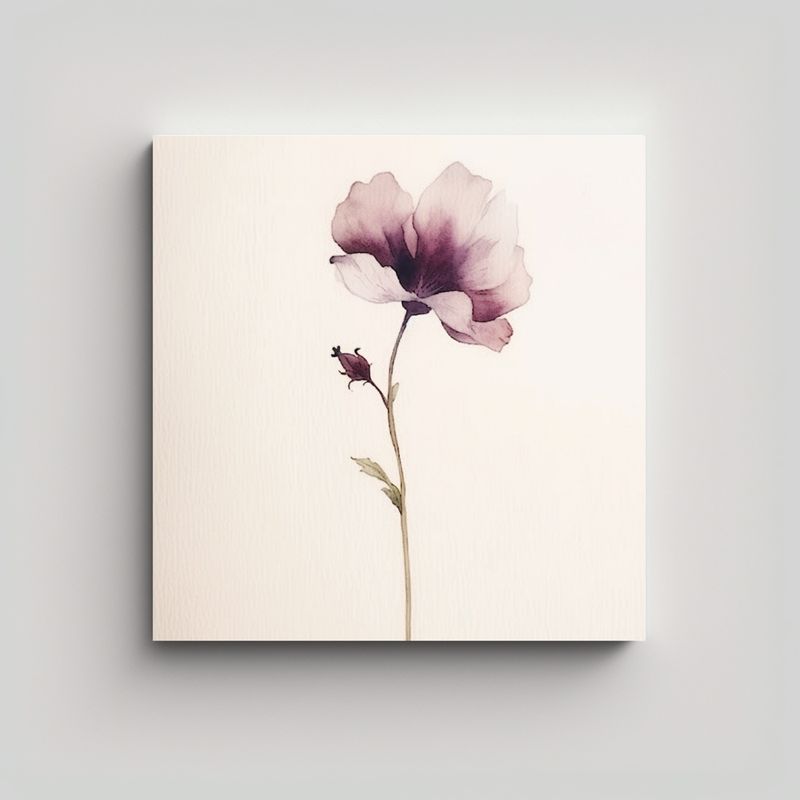 GENERICO - Inspiración De Riqueza Canva Floral Acuarela 60x60 Cm