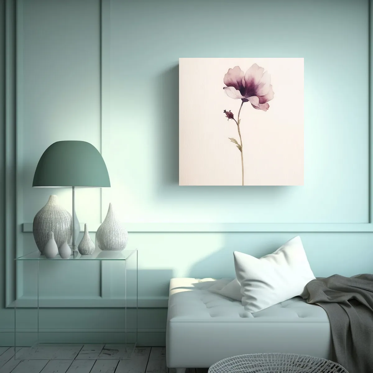 GENERICO - Inspiración De Riqueza Canva Floral Acuarela 70x70 Cm