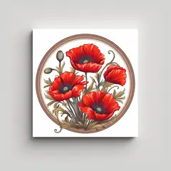 GENERICO - Cuadros Decorativos Vintage Con Logo De Amapolas 30x30 Cm