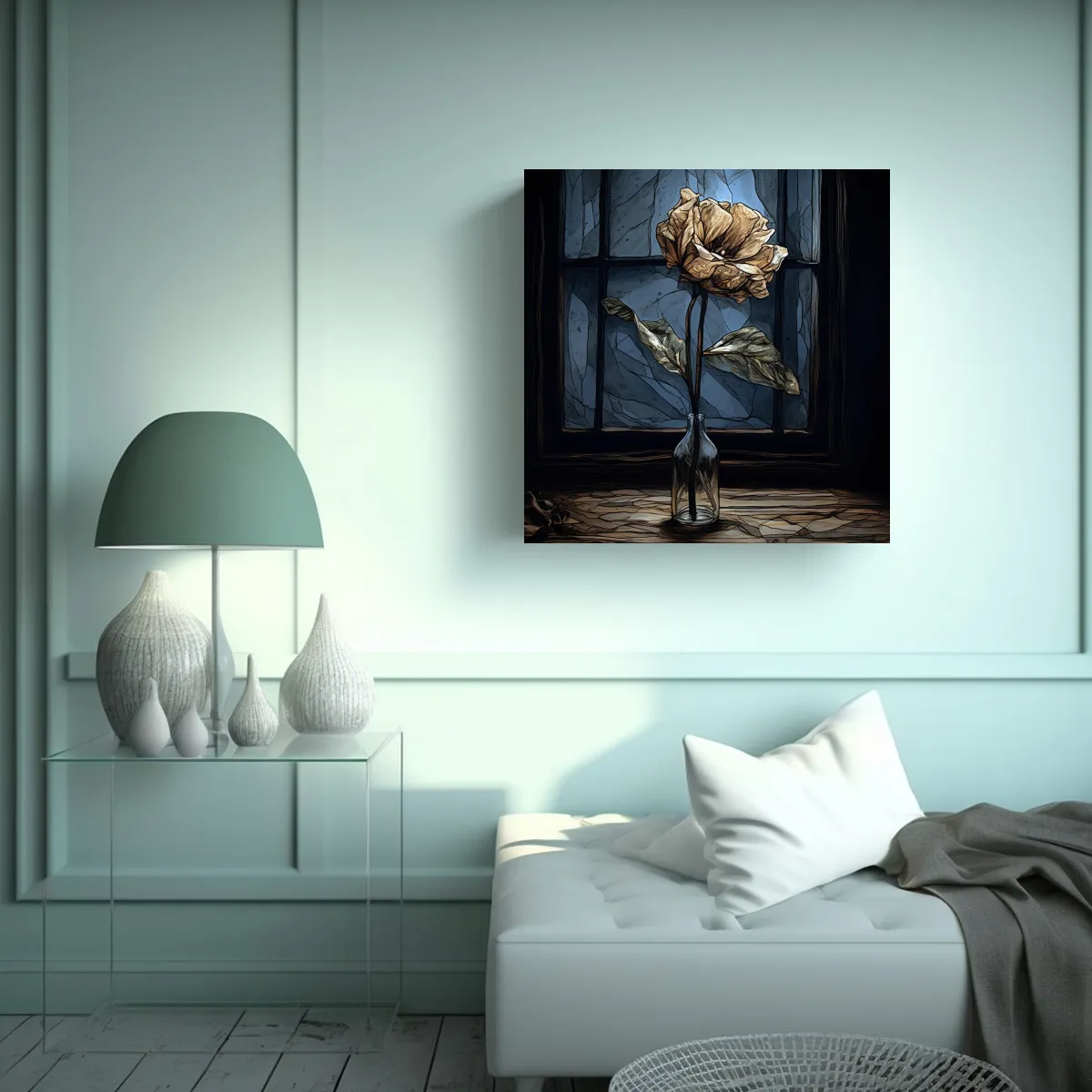 GENERICO - Cuadro Decorativo Valter: Flor Marchita Y Desolada 60x60 Cm